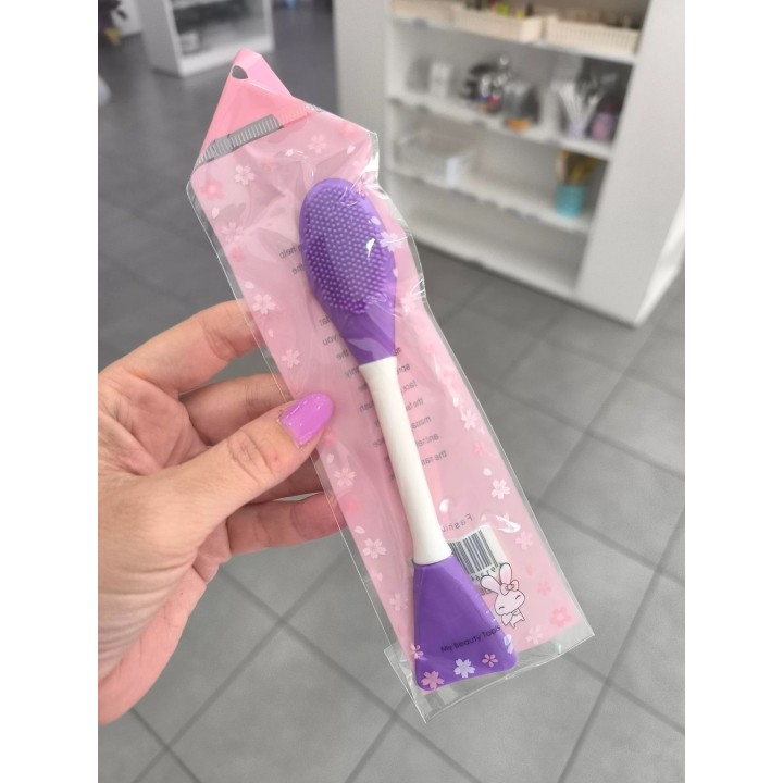 Brocha de silicona doble para facial