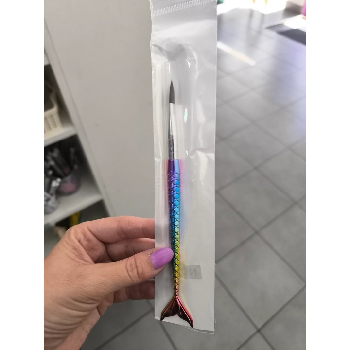 Pincel almendrado para uñas acrilicas N° 8 cola de sirena