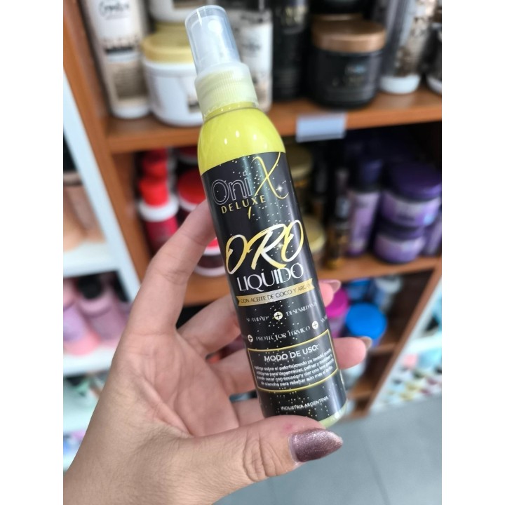 Oro liquido, protector termico, desenredante. 100ml. Onix