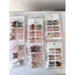 Broches de colores transparente x 6