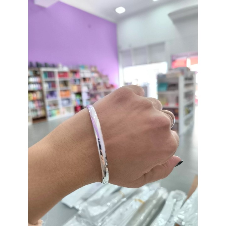 Esclava acero blanco gruesa (apues5p)