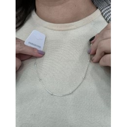 Collar Acero blanco con bolitas (aca-hz)