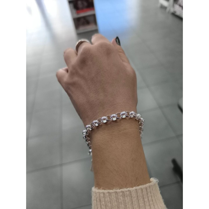 Pulsera Acero Blanco Cadena rolo (apuroloc)
