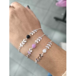 Pulsera Acero Blanco con perla (67298)