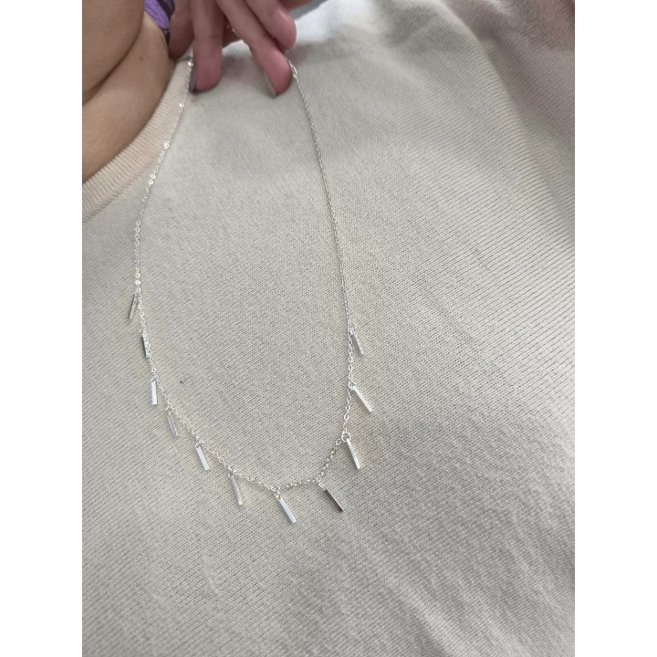Collar Acero Blanco barritas (acadi146)