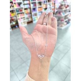 Collar Acero Blanco dije corazon (acadi690)