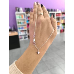 Collar Acero Blanco con estrellas (acadi548)
