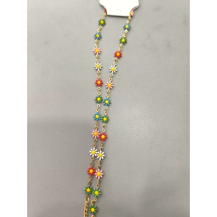 Collas Acero dorado flores (acadi473)
