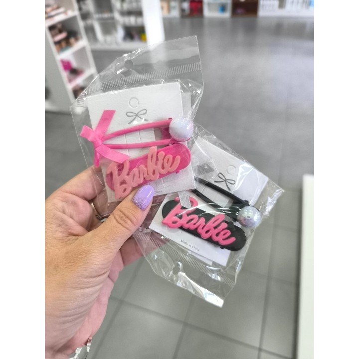 Hebilla Barbie con moño y perla x 2