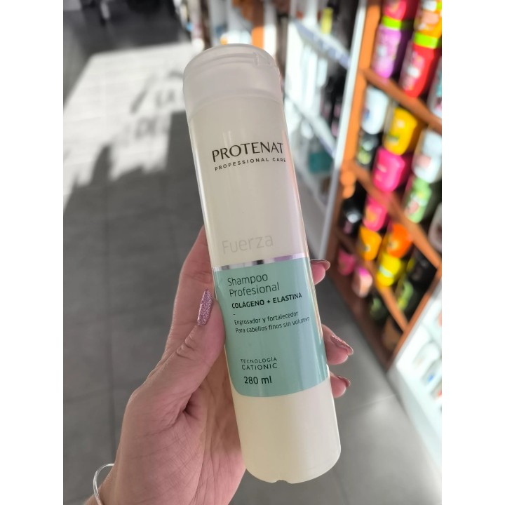 Shampoo fuerza con colageno y elastina. Protenat. 280 ml