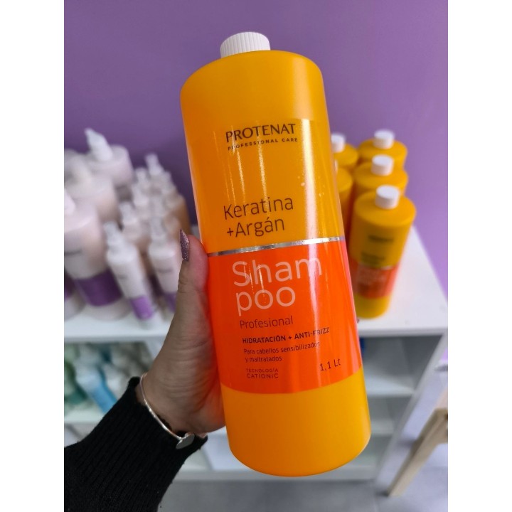 Shampoo Revitalizador con argan y keratina. Protenat. 1.1 litro