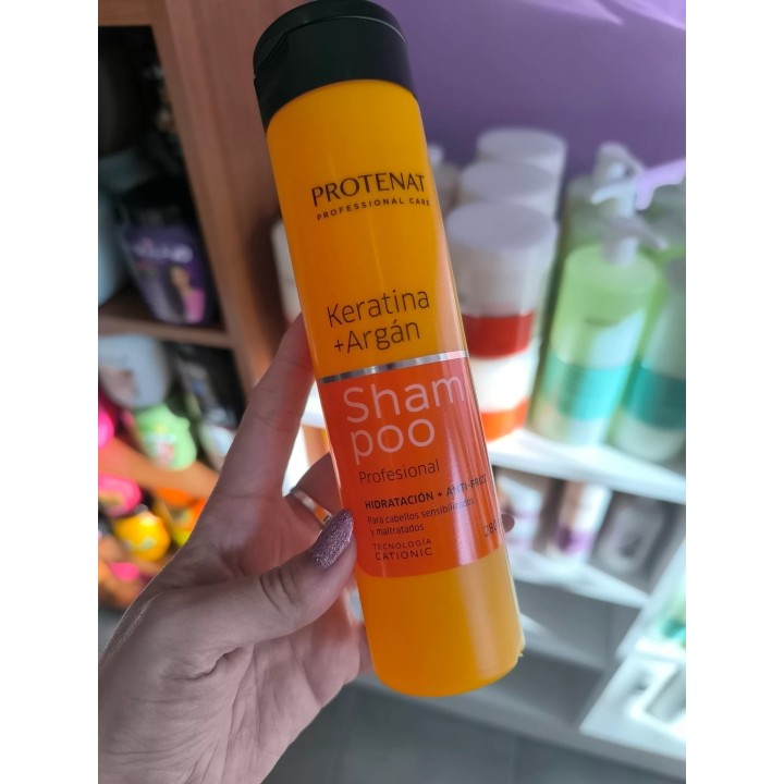 Shampoo Keratina y Argan. 280 ml. Protenat