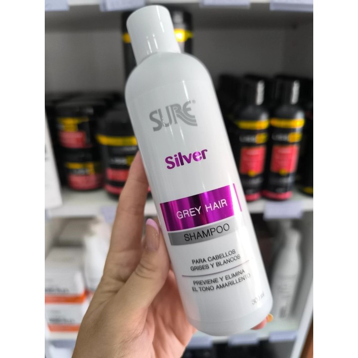 Shampoo Silver Sure. 300ml. Elimina el tono amarillento