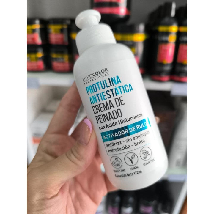 Crema de peinar Rulos. Protulina Antiestatica. Con Acido hialuronico. Fithocolor