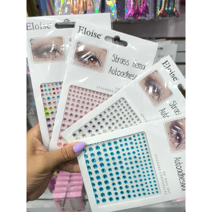Strass faciales diferentes colores