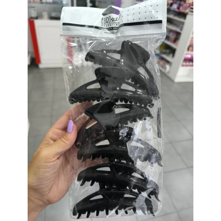 Broches separadores fantasia grandes x 6 unidades Negros. EuroStil 50098/50