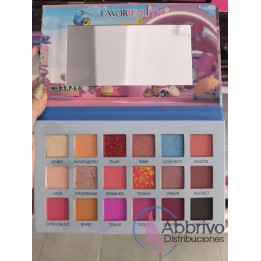 Paleta de sombras x 18 colores Favor Beauty osito amarillo