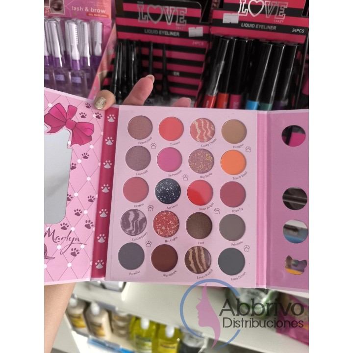 Paleta de sombras gatito Marlyn x 20 colores