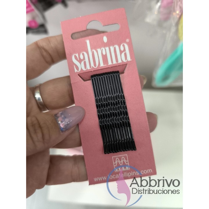 Invisibles negras Sabrina x 12 unidades. 59mm