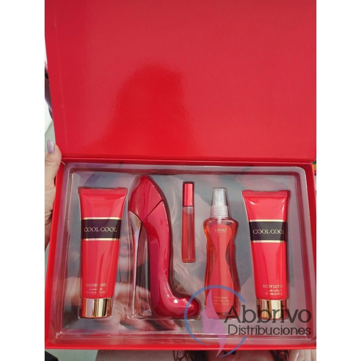 Perfume Cool Cool+body Splash+Gel de ducha+Locion corporal+perfume de cartera
