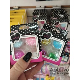 Decoracion para uñas x 4 en cajita