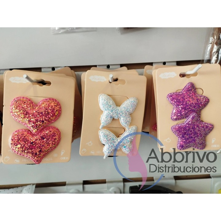 Colitas x 2 con Brillos diferentes colores y diseños