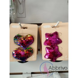 Colitas x 2 con lentejuelas diferentes colores y diseños