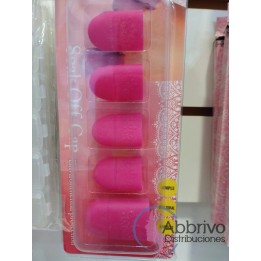 Capuchón de silicona para retirar esmalte semi para pies x 5