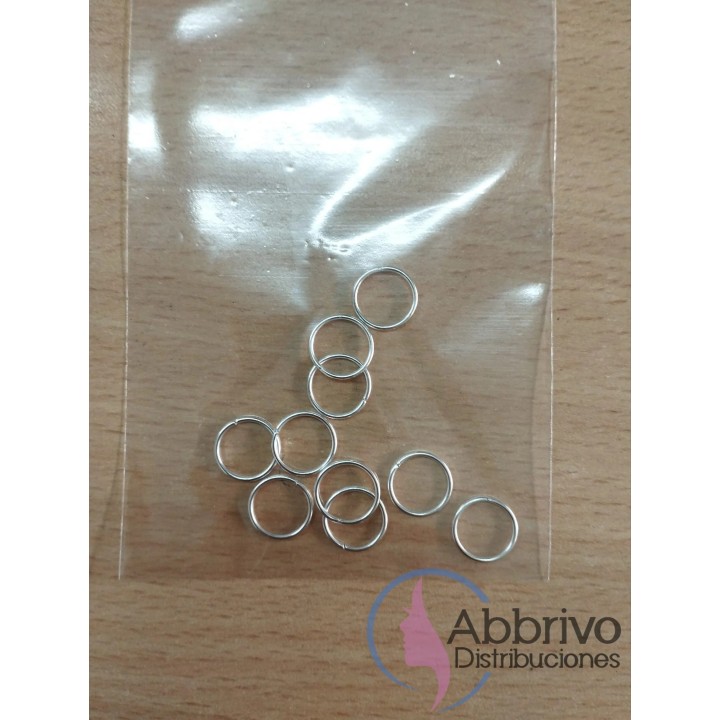 Aplique para trenzas Argollita plateada x 10 unidades