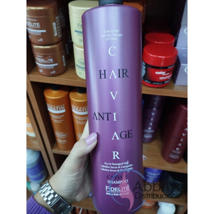 Shampoo Caviar para cabellos secos y castigados. 900 ml. Fidelite