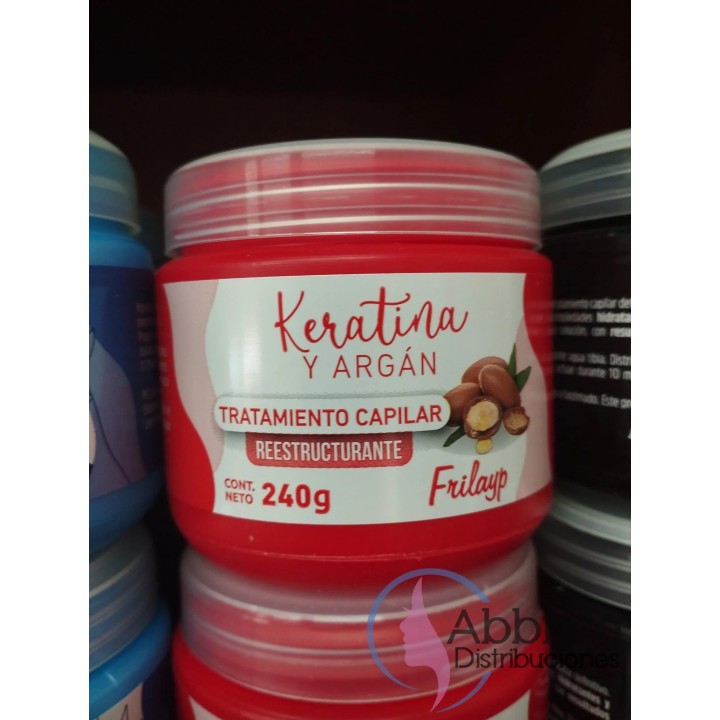 Tratamiento Capilar Keratina y Argan. 240 gramos Frilayp