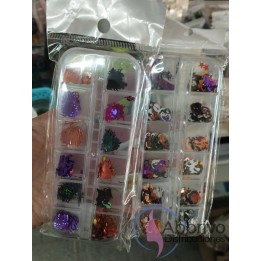 Strass de uñas caja Halloween