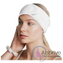 Vincha de toalla con abrojo para maquillaje. EuroStil