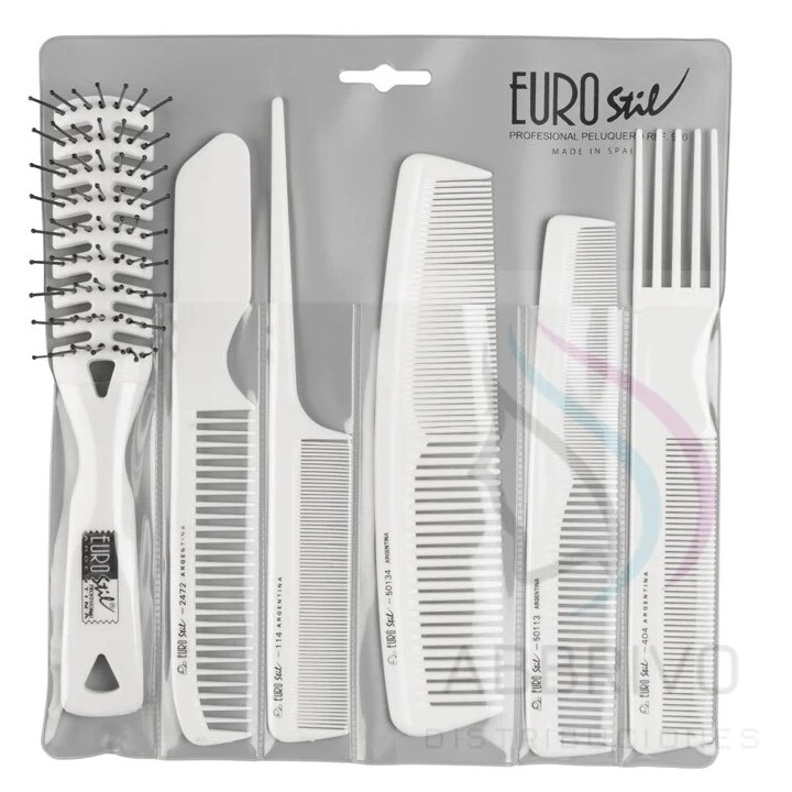 Estuche 5 peines profesionales + 1 esqueleto 50952/B – Eurostil