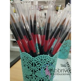 Pincel Almendrado Owiss (mango rojo y negro)