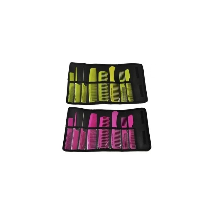 Set de 8 peines profesionales para peluquero colores 50664 – Eurostil