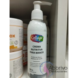 Crema Nutritiva para Manos (oliva y karite) 200 gm. con válvula - Collage