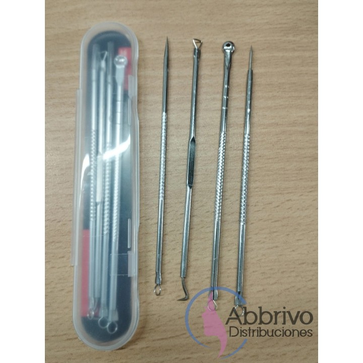 Set aguja removedor de puntos negros x 4