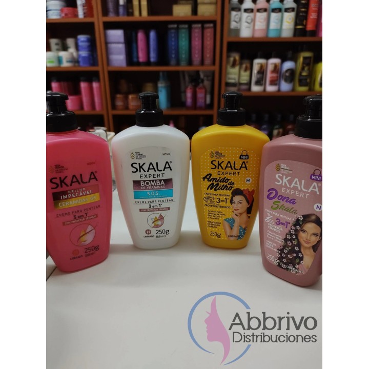 Cremas de peinar 3 en 1 Mini con protector térmico x 250g - Skala