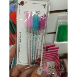 Cepillo espiral para pestañas y cejas x 6