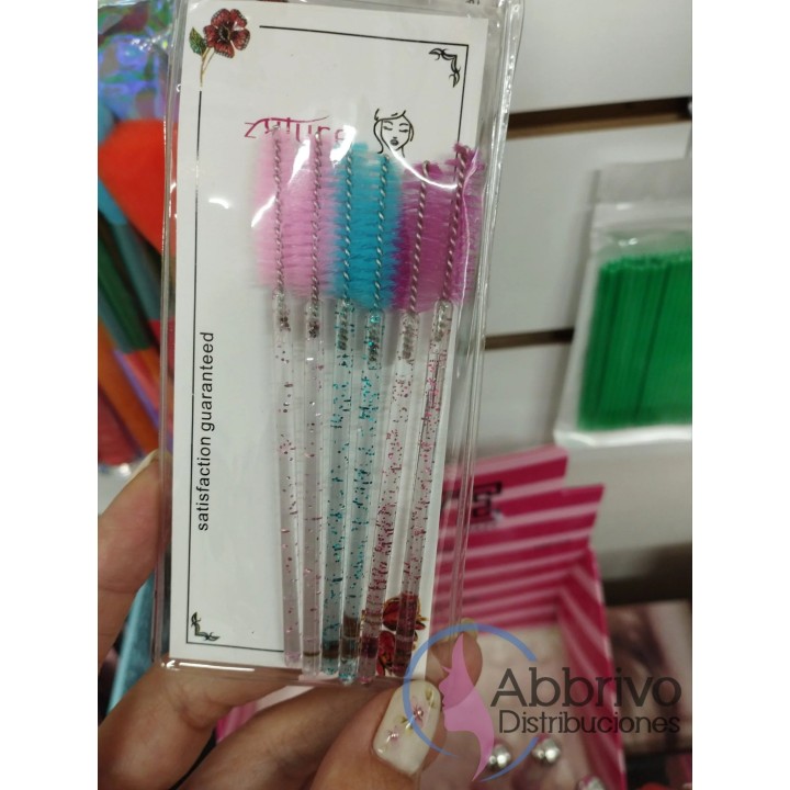 Cepillo espiral para pestañas y cejas x 6