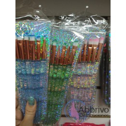 Set de Brochas Diamante x 7 con glitter