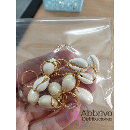 Aplique para trenzas con Caracoles x 10 unidades