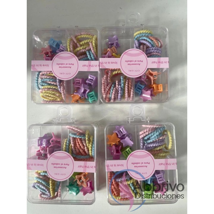 Kit de colitas y broches City Girl