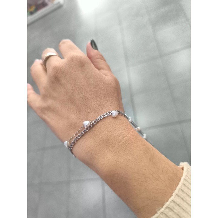 Pulsera Acero Quirurgico corazones (apudi344)