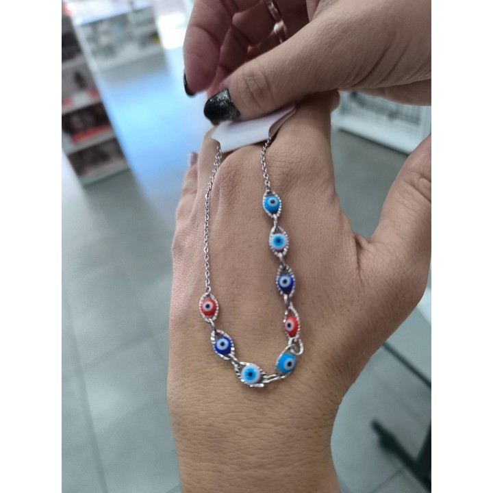 Pulsera Acero Quirurgico multi ojo (apudi331)