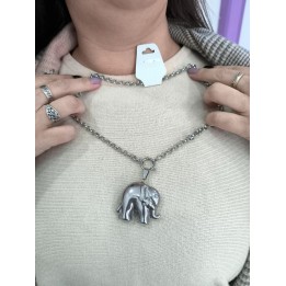 Collar acero quirurgico dije grande elefante