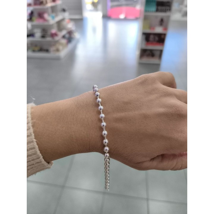 Pulsera acero blanco bolitas (apu-unbo)