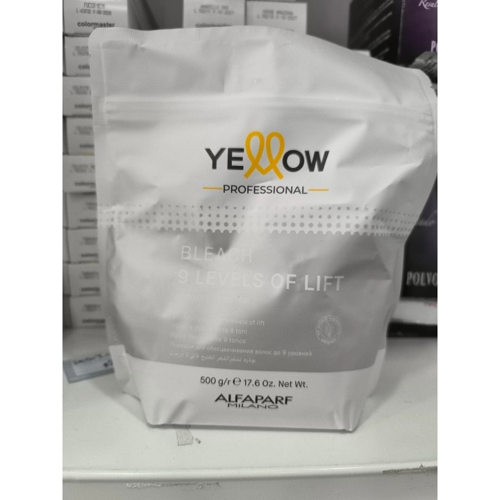Polvo decolorante 9 tonos Yellow. Alfaparf. 500 grs.